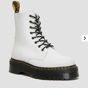 Dr. Martens White Platform Combat Boots